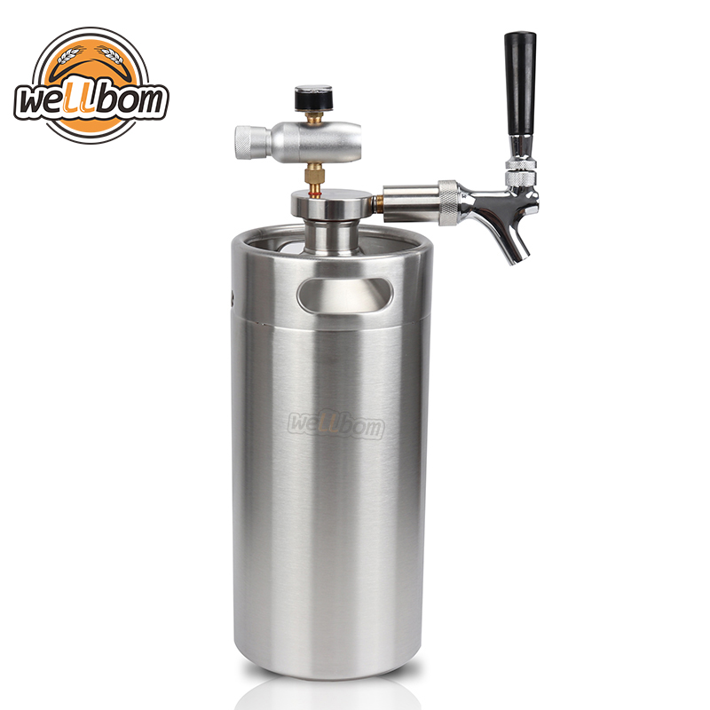 3.6L mini growler spears Beer Spear with Tap Faucet with CO2 Injector Premium +3.6L Mini Keg Beer Growler